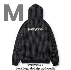 everyone back logo dot zip up hoodie - メルカリ