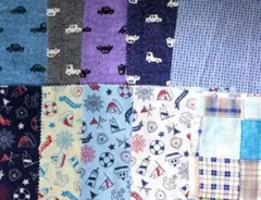 ダブルガーゼ生地 カットクロス まとめ売り １０枚 マリン 車 チェック 男の子