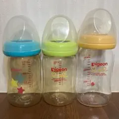 Pigeon 哺乳瓶 母乳実感　160㎖　プラスチック2本　ガラス1本