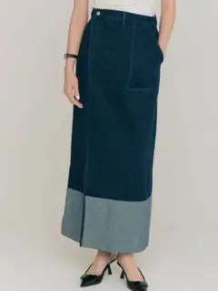 BLUE×PALANG SLIT LONG DENIM SKIRT
