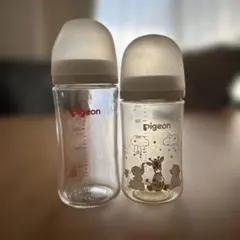Pigeon 哺乳瓶 ガラス製プラスチック製240ml セット