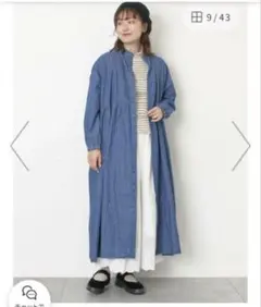 サマンサモスモスデニムバンドカラーブワンピース Mサイズ　新品