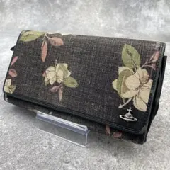 【希少】ヴィヴィアンウエストウッド　長財布　オーブ　キャンバス　花柄