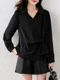 ブラウス 無地 大きいサイズ オシャレ 人気新作 着痩せ おしゃれ＆カジュアル