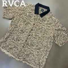 【美品】ルーカ　RVCA ゼブラ柄シャツ　アニマル柄　L 刺繍ロゴのサムネイル