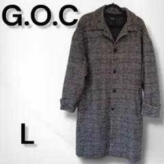 G.O.C　ジーオーシー　メンズ　チェスターコート　Lサイズ　チェック柄