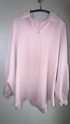 GRL ピンク オーバーサイズ長袖シャツ