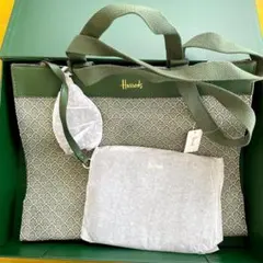 ハロッズ BARBICAN ポーチ付き トートバッグ ショルダーバッグのサムネイル
