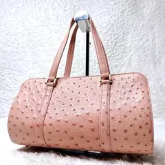 美品✨ オーストリッチ JRA 認定 ボストン ショルダーバッグ ピンクのサムネイル