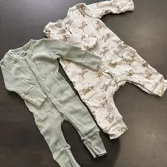 H&M 3m 長袖ロンパース美品　2点セット　コットン100%