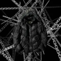 y2k opium ファー付きダウンジャケット レザー調 光沢 パンク ドロスト