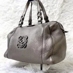 ✨良品✨　ロエベ　フスタ25 ミニボストン　ハンドバッグ　アナグラム　ゴールド