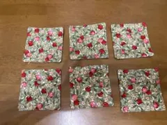 コースター 布製コースター 6枚セット りんご柄 ハンドメイド