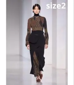 Acetate Polyester Curved Line Slit Skirtのサムネイル