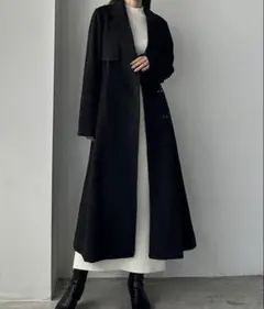 MaxMara シルク ウール チェスターコート ロングコート 44 グレー