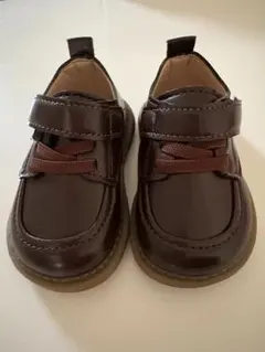 ブラウン フォーマルシューズ マジックテープ付き