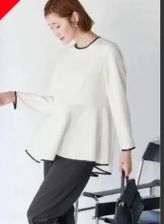 新品タグ付きur's ユアーズ　入園式パイピングペプラムトップス　L