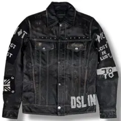 極美品 DIESEL 2000s Y2K スタッズ ライダース レザージャケット