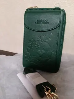 スヌーピー 本牛革財布機能付きスマホショルダー　SNOOPY　お財布ショルダー