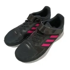 新品　アディダス 21.0cm 黒×ピンク