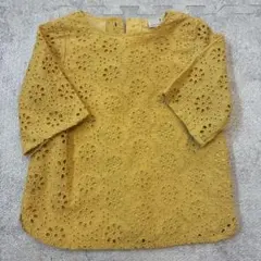 petit main 100 黄色　半袖カットソー