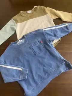 【新品】長袖デニムトレーナー、長袖カットソー　95cm ２点セット