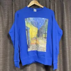 フィンセント・ファン・ゴッホ　夜のカフェテラス　長袖クールネックスウェット