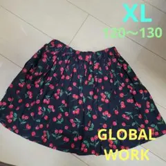 GLOBAL WORK チェリー柄スカート XL
