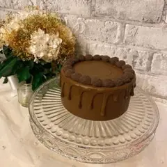 クレイケーキ　15cm ドリップケーキ　ダークブラウン　お誕生日　推し活