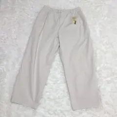 タグ付き未使用 無印良品 縦横ストレッチチノタックワイドパンツ アイボリーXL