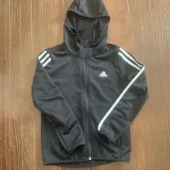 adidas フード付きジャージ 140サイズ 黒