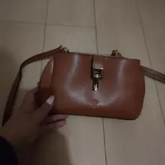 ブラウン ショルダーバッグ 合成皮革
