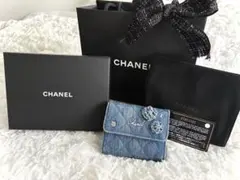CHANEL デニム 三つ折り財布 カメリアのサムネイル