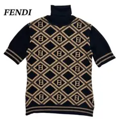 FENDI フェンディ ズッカ柄 ハイネック ニット セーター イタリア製