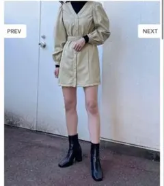 SLY フェイクレザーパフスリーブワンピースのサムネイル