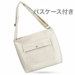 2WAY大容量✨A4対応 キャンバス トートバッグ ショルダーバッグ ホワイト