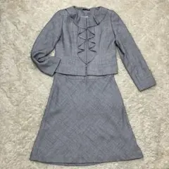 極美品！ブラックギャラリー！ノーカラーツイードセットアップ！大きいサイズ