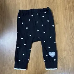 ハート柄黒　レギンス　スパッツ　 80-100cm