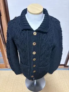 英国製 インバーアラン 3a ケーブルニット 茶タグ 最高峰の手仕事 稀少で美品