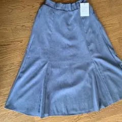 GRLのブルーグレー フレアスカート ウエストゴム