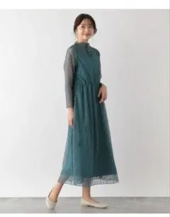 未使用　グローバルワーク 2セットマルチロングワンピース L緑 総柄 総レース