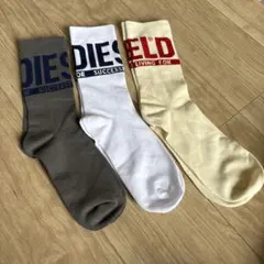 DIESEL ロゴ入りソックス 3足セット24-28cm