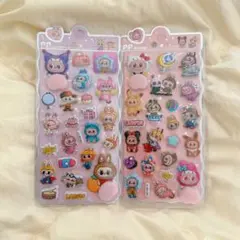 ラブブ お尻シール 2枚セットA ぷくぷくシール 3D キャラクターシール