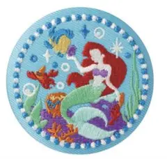 Disney Characters 刺繍缶バッジ　アリエル