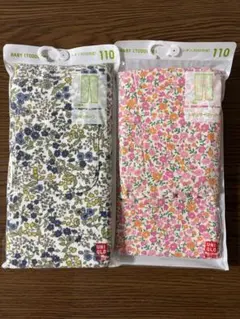 【110サイズ】ユニクロ 10分丈レギンス2本セット（花柄）