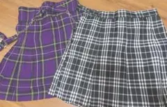 wego チェックプリーツスカート2点