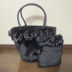 しまむら 青木美沙子 NINA’S ニナス ファーバッグ ショルダーバッグ 黒のサムネイル