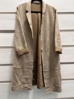 ベージュ スエード ロングコート