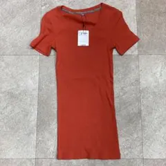 新品未使用 STRENESSE リブ編み　半袖 Tシャツ　オレンジ 32のサムネイル
