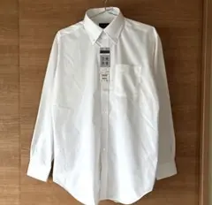 新品ROCHI 形態安定 部屋干し対応 抗菌防臭ホワイトボタンダウンシャツ L